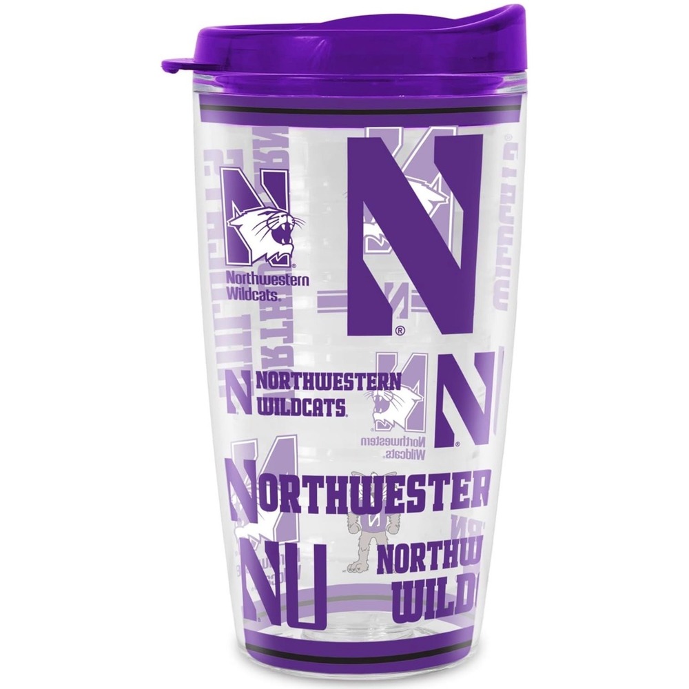 Rico Industries NCAA Northwestern Wildcats 16oz Double Wall Tritan Tumbler Lid